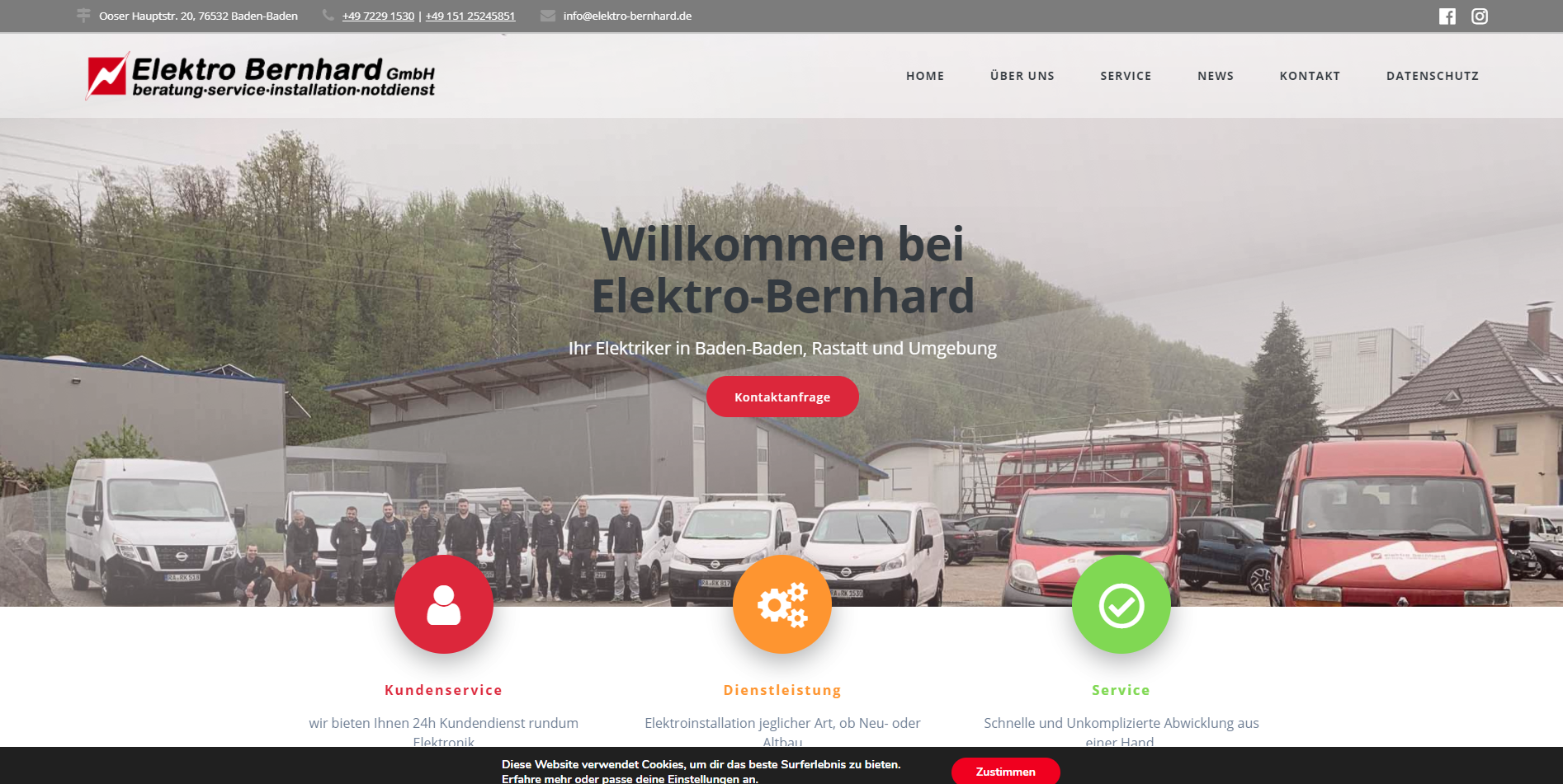 Webpräsenz Elektro-Bernhard GmbH Baden-Baden