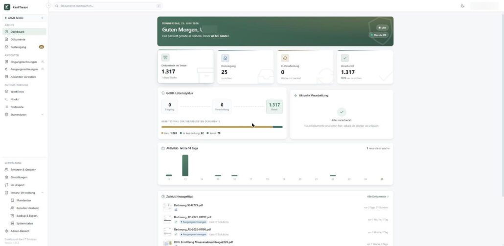 KantTresor – DSGVO-konforme Archivierung für moderne Unternehmen